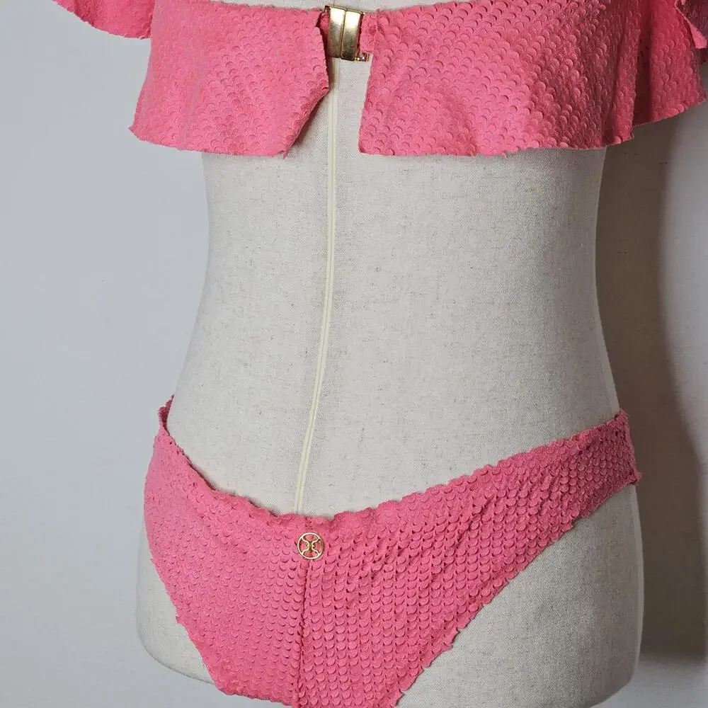 NWT VIX Paula Hermanny Women's Pink Two Piece Bikini Size Medium